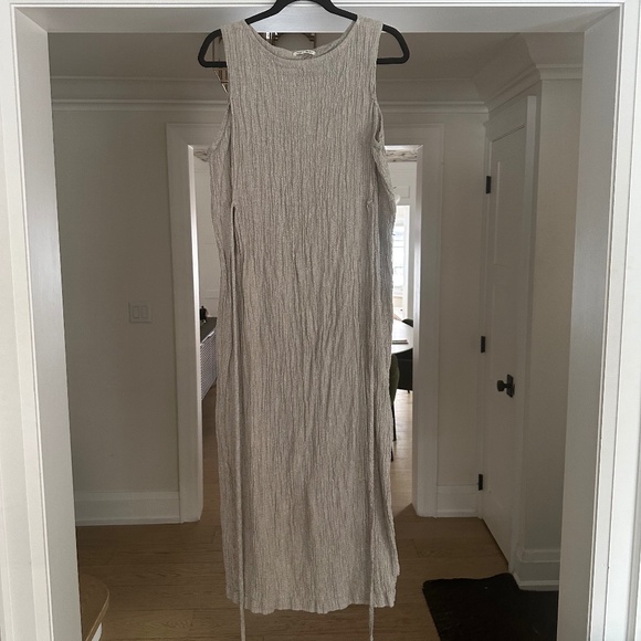 BLACK CRAINE Obi Linen Dress in Ash (Taupe-Grey) - Size L - Picture 2 of 16